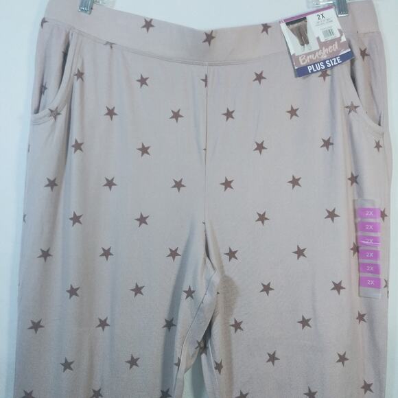 Brushed Pink Star Lounge Joggers Size 2X - Picture 4 of 7